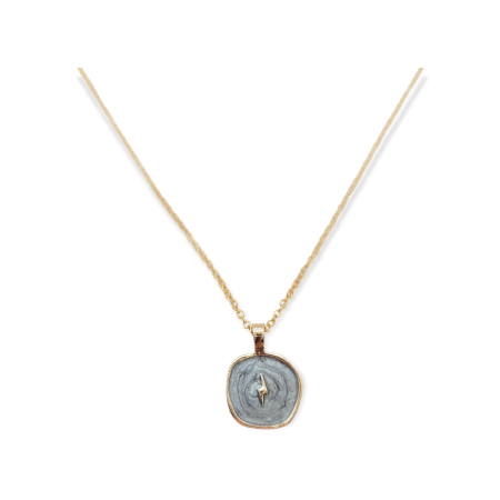 Necklace metallic grey smalto